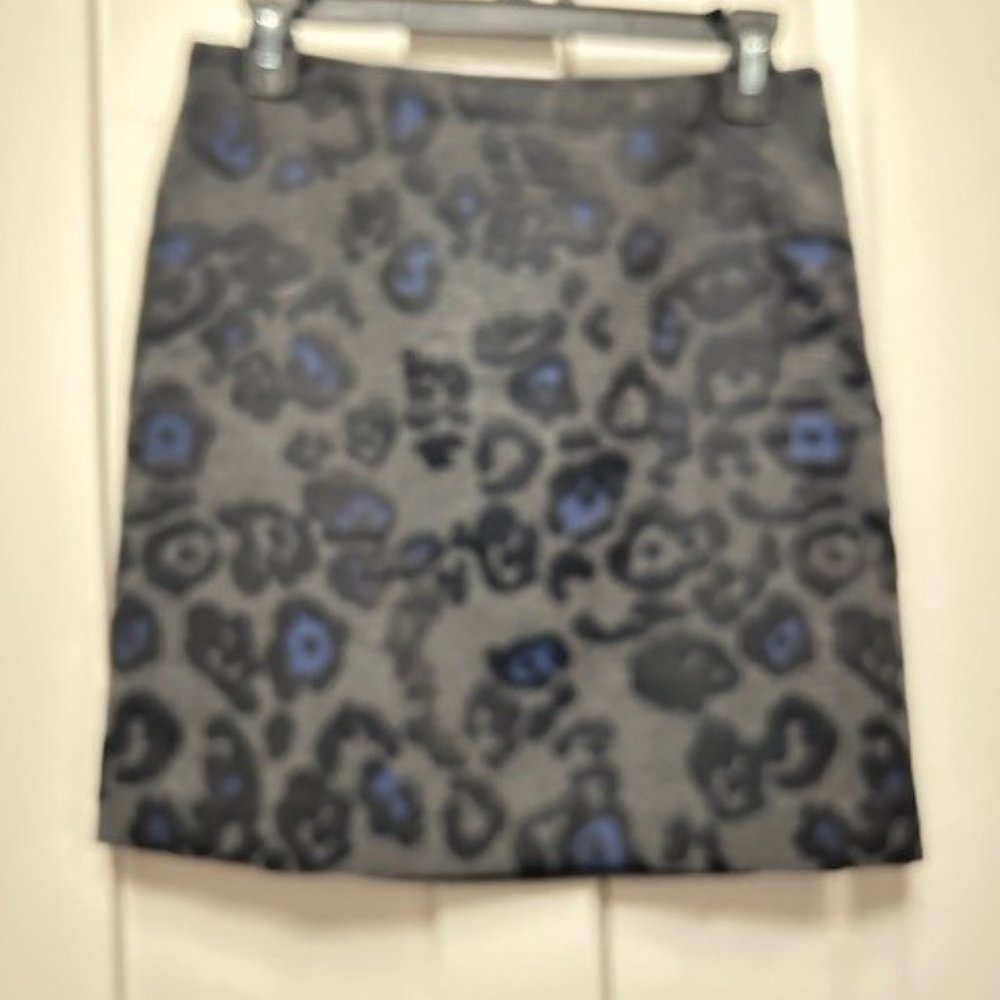 Ann Taylor size 2P skirt black/gray with blue accents